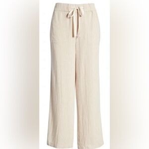 Caslon Wide Leg Pull On Linen Blend Pant NWT